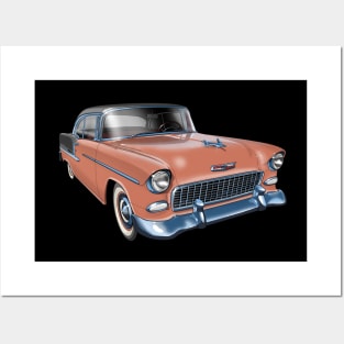 1955 Chevrolet in coral and grey Posters and Art